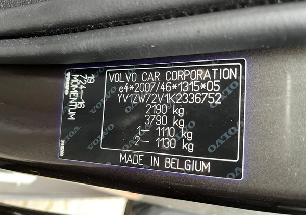Volvo V60 cena 75900 przebieg: 233900, rok produkcji 2019 z Działdowo małe 466